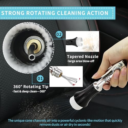 GOCCIDA Mini Tornado Air Blow Gun with Detachable Brush Car Cleaning Kit - Image 7