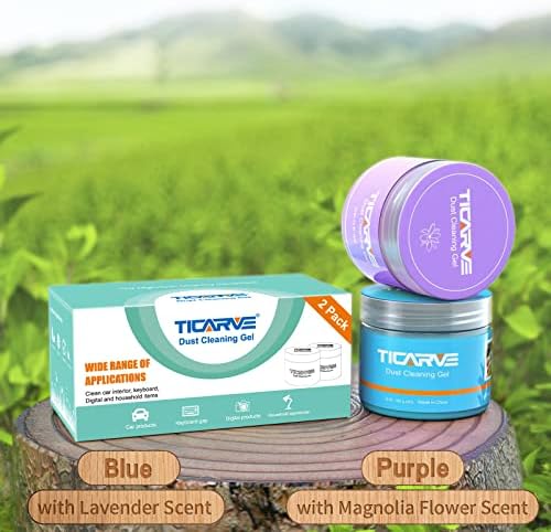 TICARVE 2Pack Cleaning Gel for Car Cleaning Putty Car Slime for Cleaning Car Detailing Putty Detail Tools Car Interior Cleaner Automotive Car Cleaning Kits Keyboard Cleaner Blue Purple (320g/11.2oz) - Image 7