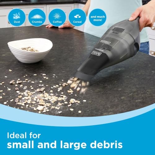 BLACK+DECKER dustbuster Handheld Vacuum, 8V Cordless, Hand Vacuum for Quick Cleanup with Crevice Tool and Washable Filter (HNVC220BCZ01) - Image 6