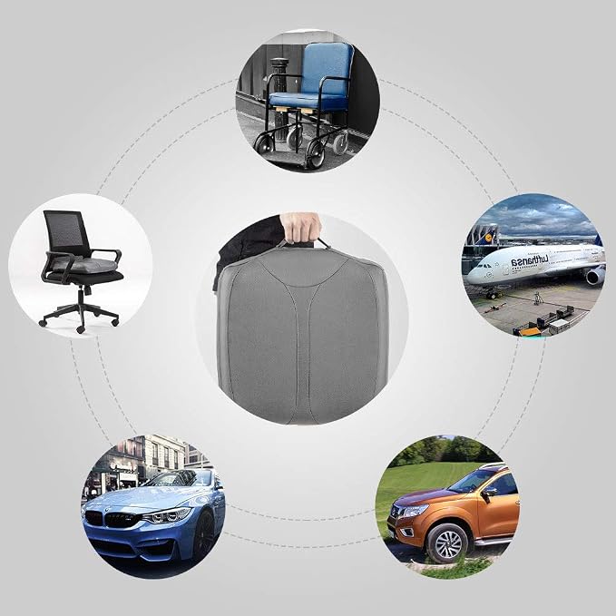 Leather Car Memory Foam Heightening Seat Cushion for Short People Driving, Hip(Coccyx/Tailbone) and Lower Back Pain Relief, Adult Booster Seat for Car, Truck,SUV,Office Chair,Wheelchair. - Image 8
