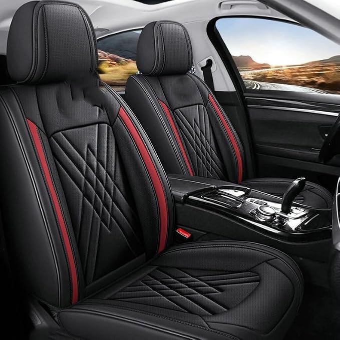 for car seat Covers Non-Slip (E.g, for Tesl,for Mercedes-Benz,for BMW,for Audi, for Ford, for Honda, for Nissan,for Toyota,for Chevrolet,for Jeep.. (Black Red (Front Row)) - Image 5
