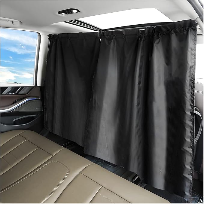 Car Divider Privacy Curtains Sun Shade, Car Window Camping Travel Shades Partition Screen, Automotive Interior Front Rear Seat Blackout Partition Space Protect for Sleeping Baby Kids (Pack of 2) - Image 7