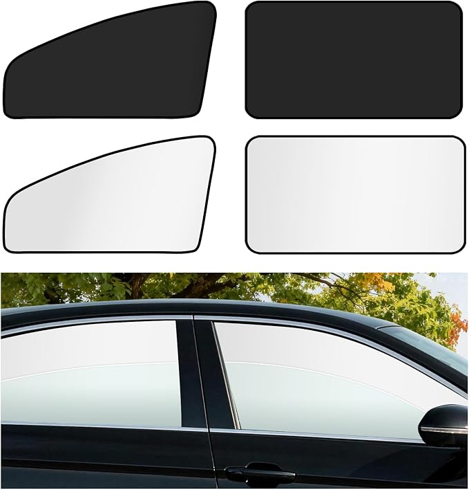XCBYT Magnetic Car Window Shades for Side Window, 100% Blackout Privacy | 4-Pack Heat & UV protection reflective cooling for camping and work break. Fits iron frames only, measure first - Image 9