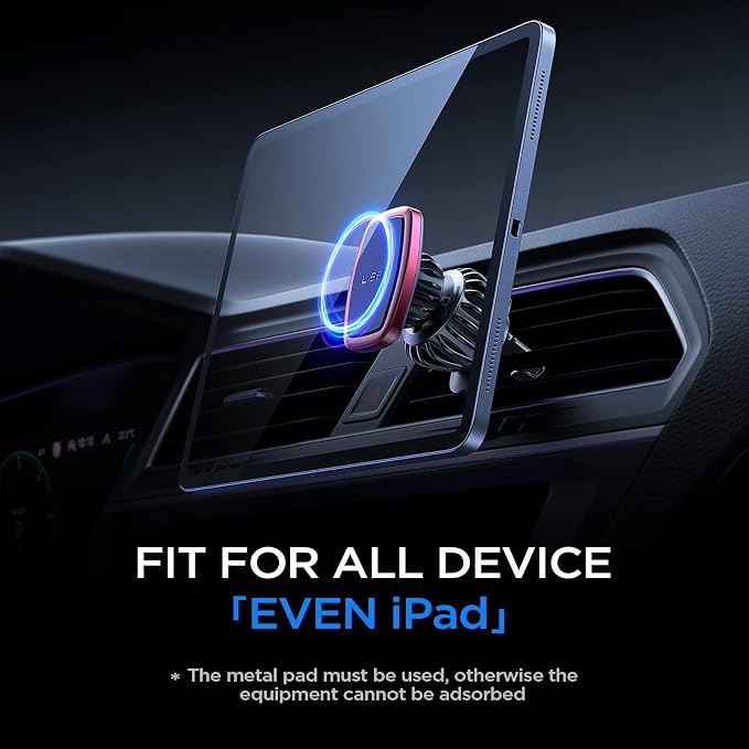 LISEN Magnetic Phone Holder for Car Upgraded Clip Ultra Car Phone Holder 6 Strong Magnets Cell Phone Holder Car Magnetic Case Friendly Phone Car Holder Mount for 4-6.7 inch Smartphones (Red) - Image 6