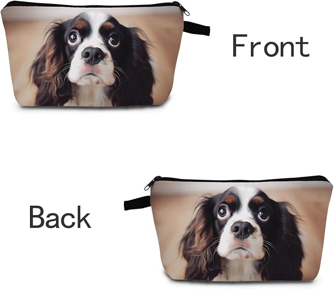 Cavalier King Charles Spaniel Dog Print Women Makeup Bag Outdoor Beach Travel Toiletry Kit Small Cosmetic Bag - Image 5