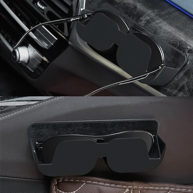 Bittwee Sunglasses Holder for Car Dashboard, Vehicle Eyeglasses Storage Case with Semi-Open Design, Self Adhesive Auto Interior Glasses Organizer Box, Universal for SUV, Truck, RV(Black) - Image 6