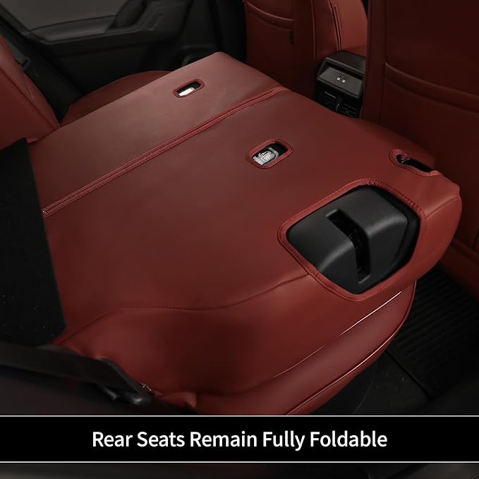 EKR Car Challenger Seat Covers 2008-2010,Leatherette Full Set | Custom Fit for Dodge Challenger 2008 2009 2010-Faux Leather(Burgundy) - Image 7