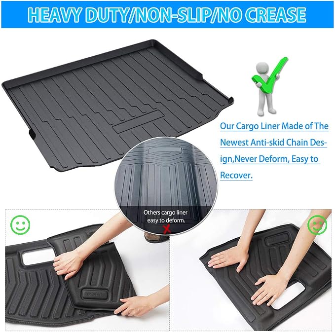 Powerty Trunk Mat for BMW X3 G01 2018-2023 2024(Not Fit X3 xDrive 30e), All Weather TPE Cargo Mat Liner for X3 G01 Rear Trunk - Image 6