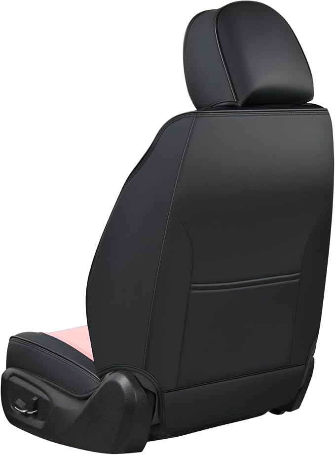 Automotive Seat Covers for Cars Front Seats, Leather Car Seat Covers Waterproof Pink & Black Seat Covers 2 Pack, Universal Seat Protector for Most Cars Trucks SUV - Image 9