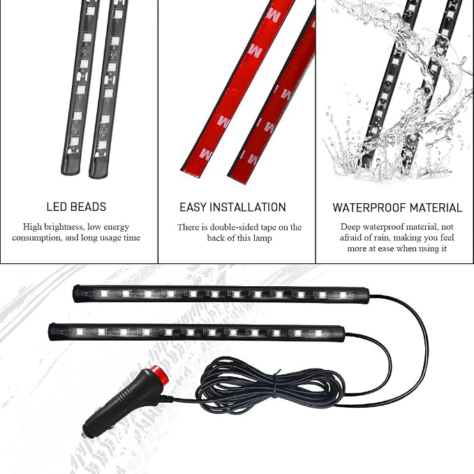 Car LED Strip Light, Interior Car Lights, 12V 24 LED Auto Atmosphere Lamps with Cigarette Lighter, Auto Lamp Ambient Night Light Strip Lighting Kit for Vehicles (Cigarette Lighter/Green) - Image 7