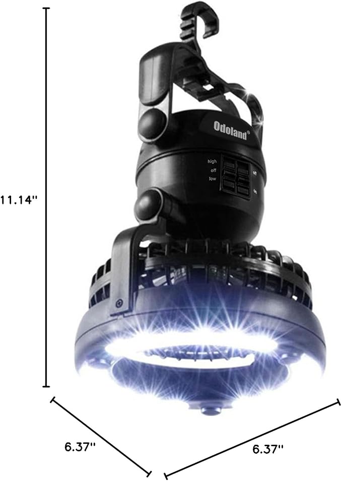Odoland Portable LED Camping Lantern with Ceiling Fan - Hurricane Emergency - Image 8