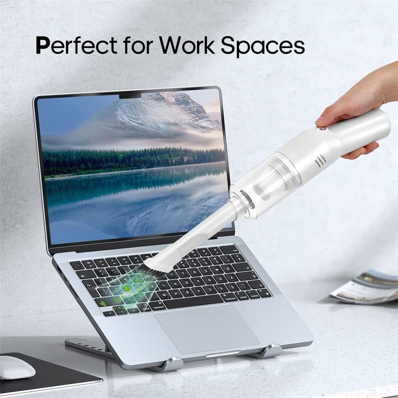 Mini Handheld Vacuum for Home&Car, Cordless Portable Rechargeable White - Image 6