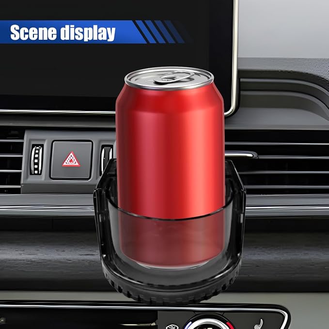 YoRise Air Vent Cup Holder for Car, Multifunctional Water Bottle Bracket with Mounting Clips, Car Air Conditioner Vent Drink Cup Holder Expander, Fit for Most Cars with Horizontal Blade Vents (Black) - Image 6