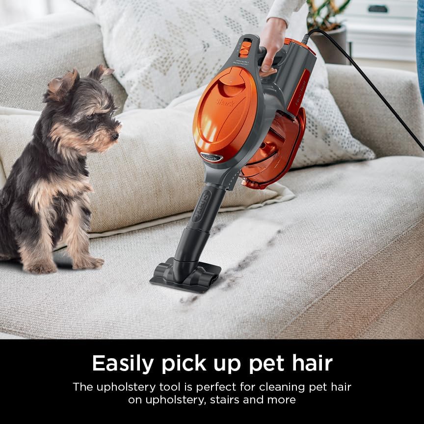 Shark HV302 Rocket Pet Corded Stick Vacuum, Lightweight with Swivel Steering for Carpets & Hard Floors, Converts to Hand Vacuum, Includes Crevice Tool, Pet Multi-Tool & Precision Duster, Orange - Image 6