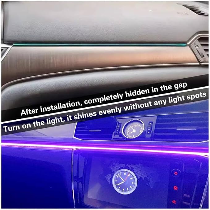 Acrylic Interior Car LED Lights with Remote and Wireless APP 6 in 1,Ambient Lighting Kits Fiber Optic Strip LEDs,16 Million Colors Music&DIY Function - Image 8