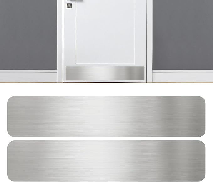Dog Door Protector from Scratching, Steel Guard, Brushed Silver 6"x30" | Prevents Claw Marks & Scuffs, Smooth Rounded Corners, Self-Adhesive Install, Anti-Scratch Kick Plate, 2 Pcs - Image 7