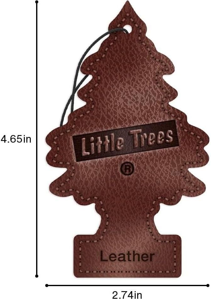 LITTLE TREES Car Air Freshener | Hanging Paper Tree for Home or Car | Leather | 3 Pack - Image 7