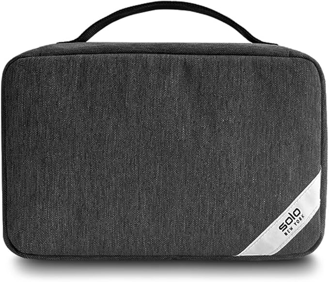 Solo New York RFID Tech Case - Electronics Organizer, Tech Accessories Pouch for Travel, Small Gadget Bag for Cords, RFID Data Protection for ID & Passport, Sturdy Carrying Handle - Bridge, Gray - Image 7