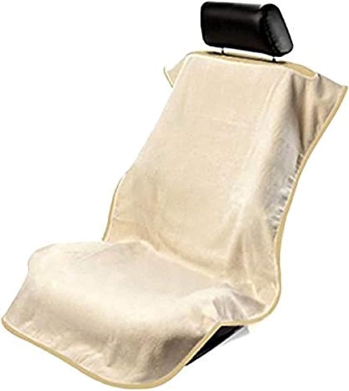 Seat Armour Tan Car Seat Towel Cover – Soft, Machine Washable & Absorbent Seat Protector – Easy to Install, Multipurpose Vehicle Seat Cover for Gym, Beach, Travel – Universal Fit - Image 2