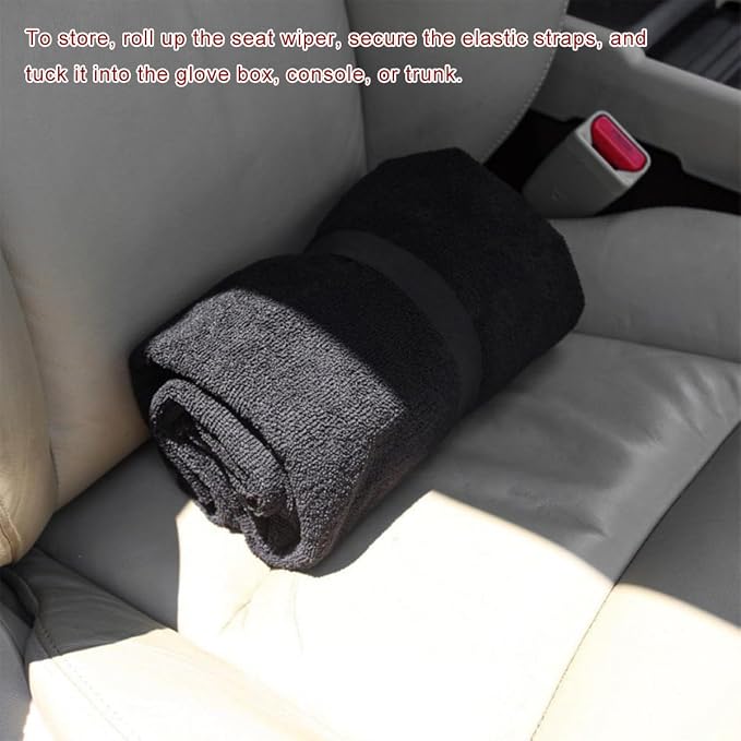 2PCS Car Towel Seat Cover, Waterproof Non-Slip Front Seat Protector for Post Gym Workout Beach Hiking, Sweatproof Washable Bucket Seat Protective Cover for Car SUV Truck Sedan (White) - Image 6