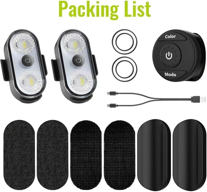Wireless LED Lights for Car 2PCS- Button and Remote Control Interior Ambient Strobe Light, USB-C 120H 8 Colors IP65 Waterproof Rechargeable Underglow Light for Cars, Trucks, eBike, Motorcycle - Image 9