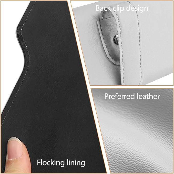 Zpana Sunglass Holder for Car Visor, Leather Auto Eyeglasses Sun Visor Organizer Case with Hidden Magnetic Closure, Auto Protective Glasses Storage Box, Universal for SUV RV Truck (Gray) - Image 6