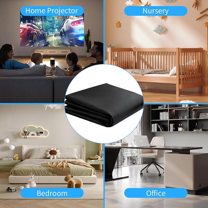 Magnetic Blackout Window Cover, 100% Blackout Shades for Bedroom No Drill Black Out Window Blind Temporary Shades for Nursery Removable Black Out Curtains for RV, Media Room 57x118 inch - Image 7