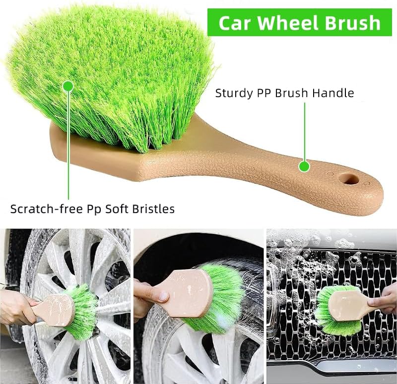 62" Car Wash Brush with Long Handle Chenille Microfiber Car Wash Mop Mitt, Wheel Brush, Windshield Window Squeegee, Car Duster Microfiber Towel, Gloves, for Cleaning Cars, RV, Truck, Boat - Image 6