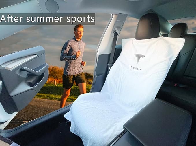 Upgraded Compatible with Tesla Seat Covers for Model 3/Y/X/S - Sweat-Resistant Towel Seat Cover for Kids, Pets and Dog Tesla Seat Protect Accessories - Image 4