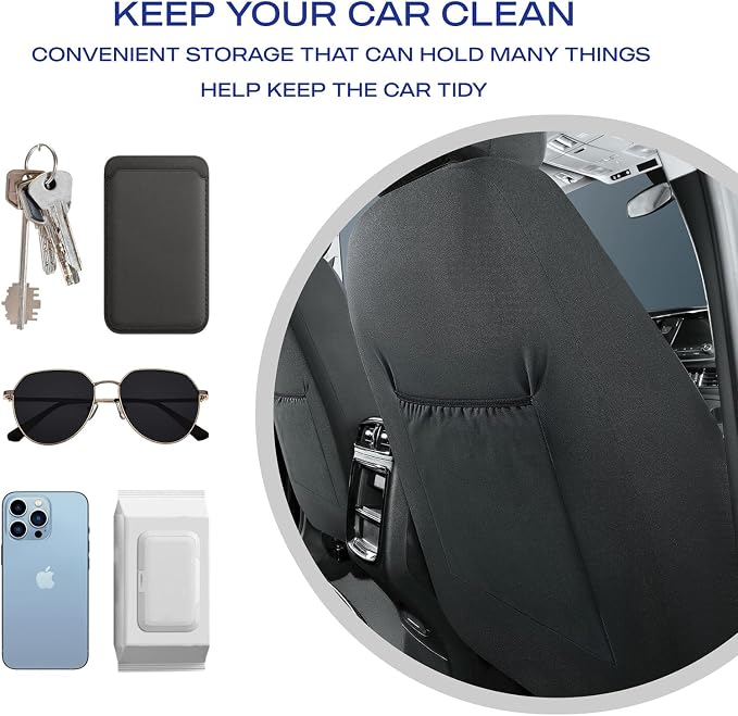 Skechers Car Seat Covers,Luxury Faux Leather Seat Covers,Waterproof Anti Slip Car Seat ProtectorFull Set,Car Accessories Airbag Universal Fit for Most Cars,Vans,Trucks,SUV,Beige - Image 8