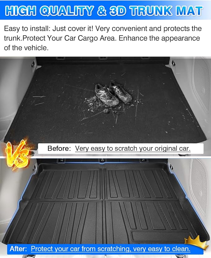 Cargo Liner for Jeep Compass 2017-2025 All Weather Trunk Mat for Compass Accessories Cargo Mat TPE Heavy Duty Anti-Slip - Image 7