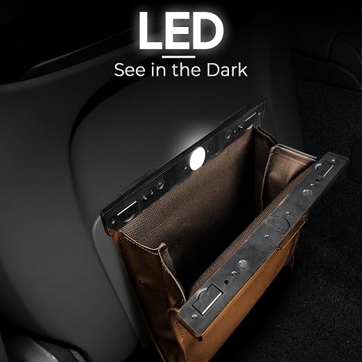 COZILO LED Car Trash Can Leak-Proof,Strong Magnetic Fast Closing Car Trash Bin as Cars Organizers and Storage,Cars Garbage Can with Automotive Trashs Bag for Backseat,Console,Door - Image 4