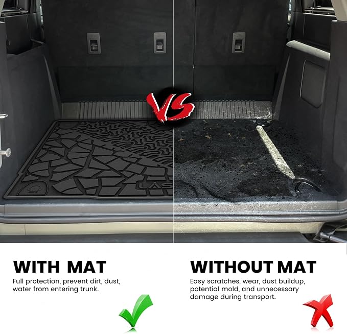 LASFIT Floor Mats Cargo Liner for Ford Bronco 4 Door 2021-2026 Carpet Floor | All Weather TPE Full Coverage Cargo Area Mat, 1st+2nd Row+Trunk Liner Full Set Easy Clean Anti-Slip Bronco 4-Door Protector - Image 9
