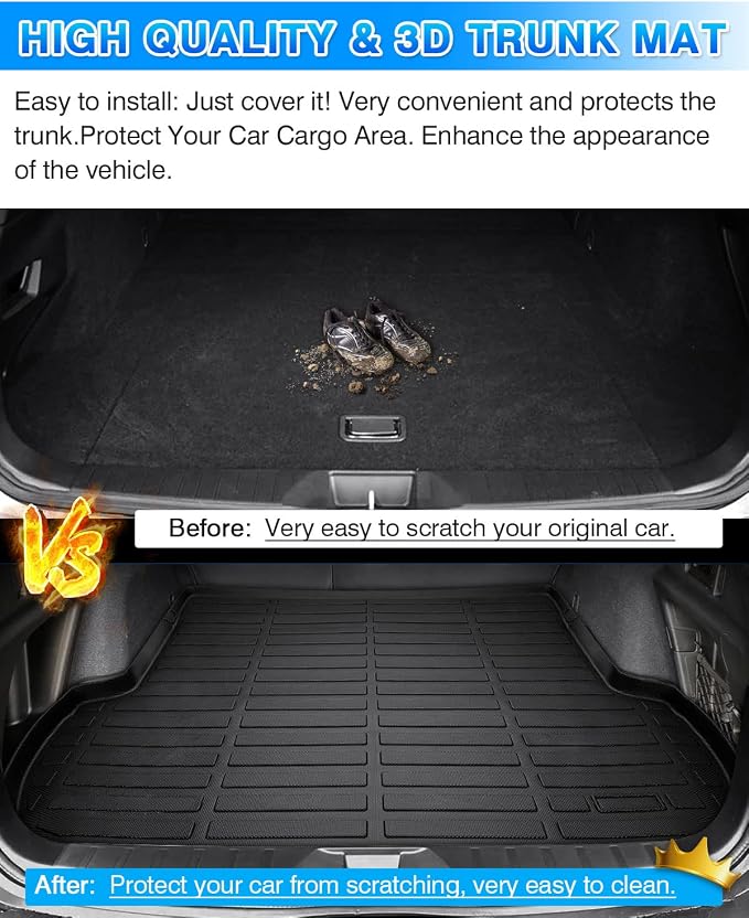 Cartist Cargo Liner Compatible with 2020-2023 2024 2025 Outback All Weather Rear Trunk Mat for Outback High Side Waterproof Heavy Duty - Image 6