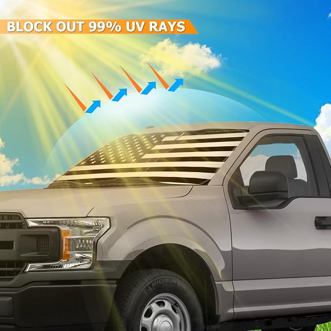 Bestview Windshield Sun Shade Custom Fit for 2015-2020 Ford F150, Foldable Front Window Sunshade Sun Visor Accessories Protector Block UV Rays Heat - Image 9