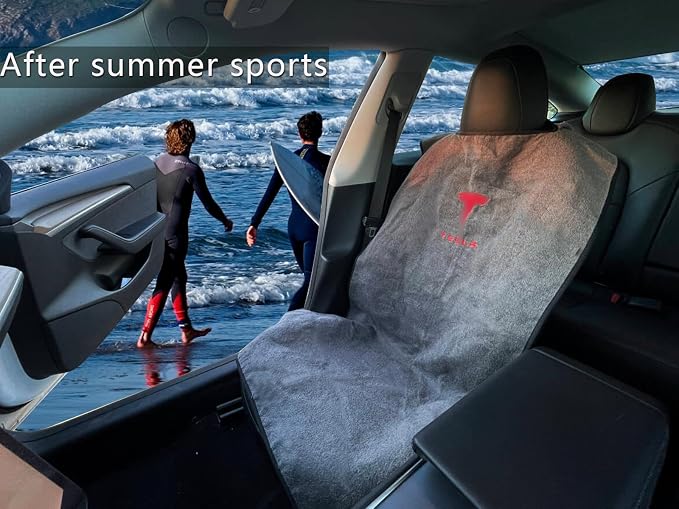 Upgraded Compatible with Tesla Seat Covers for Model 3/Y/X/S - Sweat-Resistant Towel Seat Cover for Kids, Pets and Dog Tesla Seat Protect Accessories - Image 5