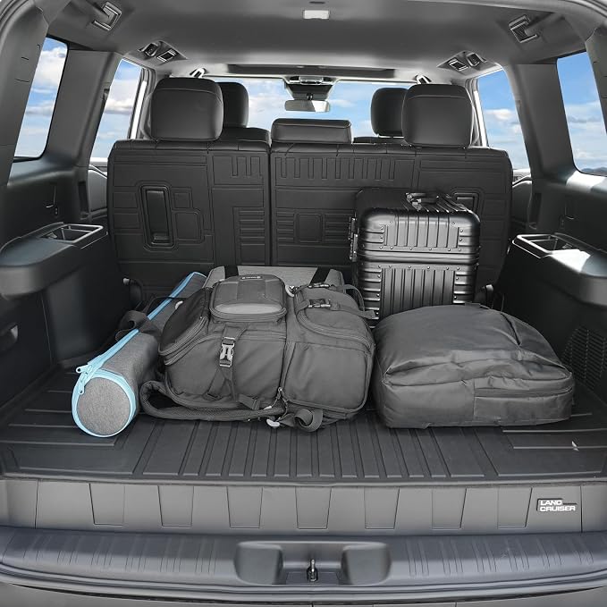 Cargo Mat for 2024-2026 Toyota Land Cruiser Accessories | Full-Coverage Cargo & Backrest Protection, Odorless TPE, All-Weather Protection, Folds with Rear Seats, 3D Custom Fit - Image 8