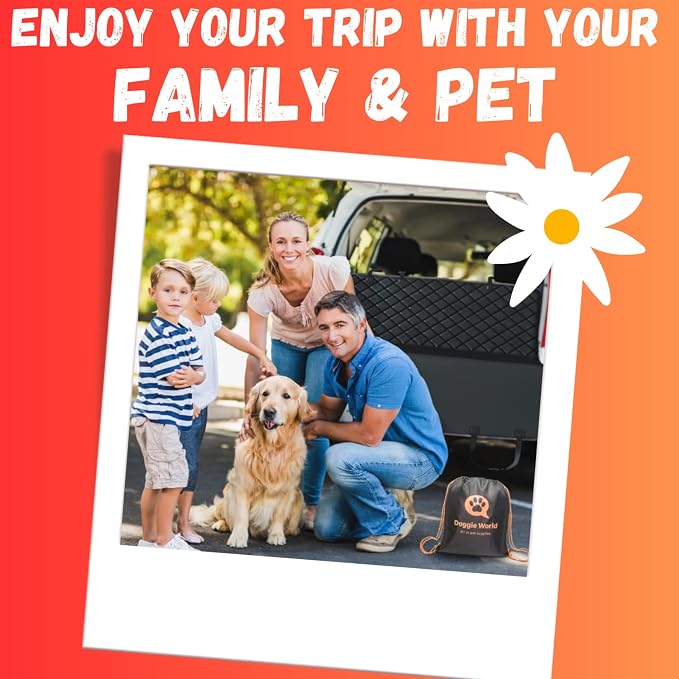 Doggie World Dog Car Seat Cover for Back Seat, Waterproof Dog Hammock | Durable Pet Car Seat Cover Backseat Protector for Cars & SUVs, Nonslip Scratchproof Rear Seat Cover Against Dirt, Fur - Image 7