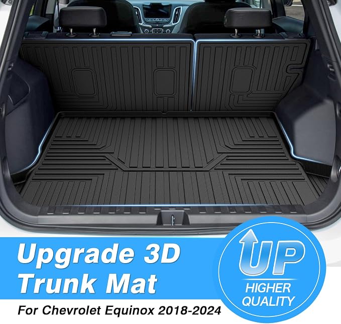 Powerty Cargo Mat with Backrest Mat for Chevrolet/Chevy Equinox 2018-2024, All Weather TPE Cargo Mat Liner for Rear Trunk - Image 8