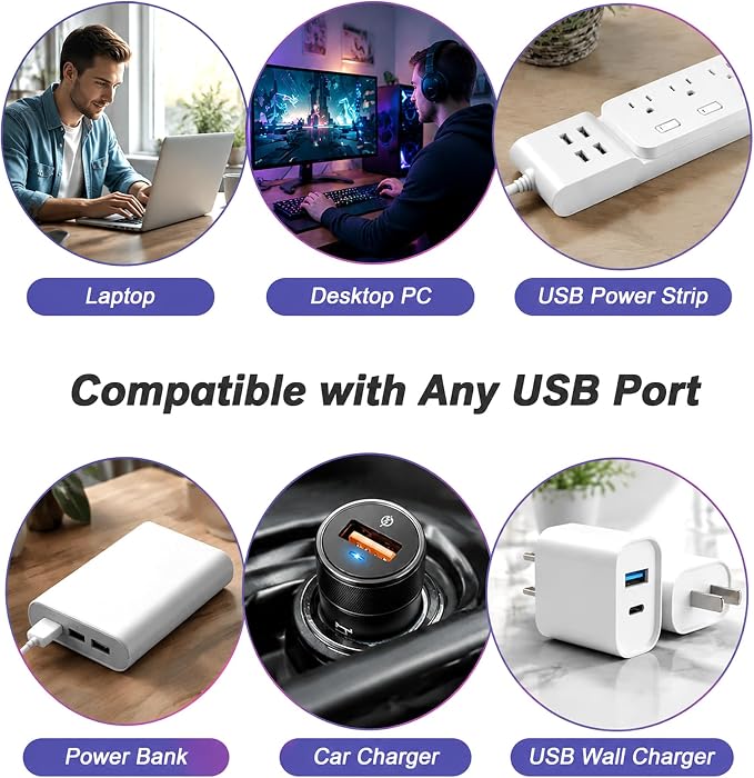 2 Pcs Wolf USB LED Car Interior Atmosphere Lamp, Portable Multi-Color Mini LED Night Light Auto Ambient Lighting, Universal Vehicle Interior Bedroom Decor Car Accessories Wolf Gifts for Women Men - Image 8