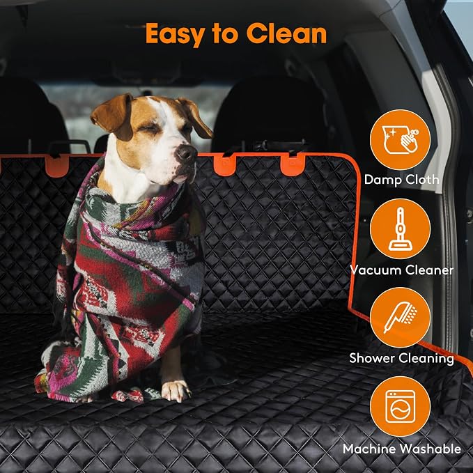 MIXJOY SUV Cargo Liner for Dogs, Waterproof Cargo Liner for SUV, Pet Dog Cargo Cover Mat with Bumper Flap Protector, Nonslip Car Trunk Mat for Sedans Vans, Universal Fit (90" L x 55" W) - Image 7