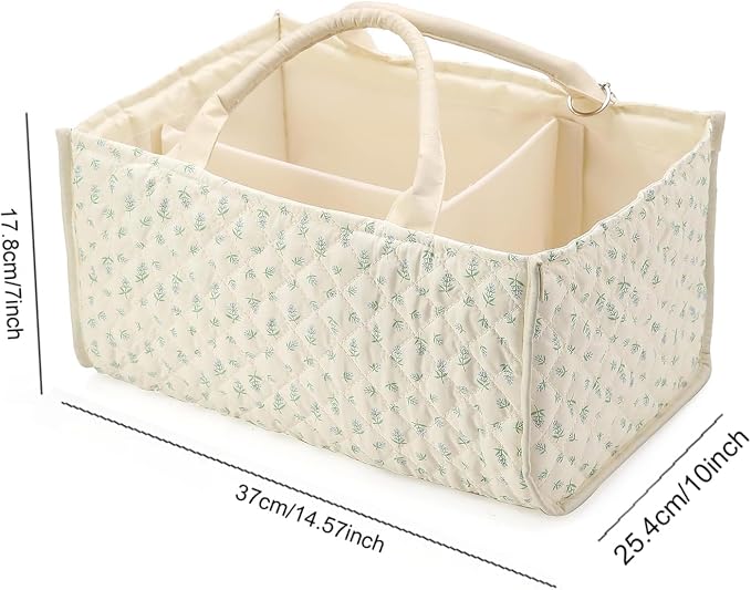 Diaper Caddy Organizer,Cute Floral Nursery Storage Basket,Soft Portable Changing Table Car Caddy Organizer Gift (Blue Floral) - Image 6