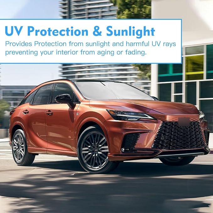 Windshield Sun Shade Car Sunshade Accessories Fit 2026-2022 Lexus NX Series | HOHUIGO Foldable Front Window Shade Fit Lexus NX NX250 NX350 NX350h NX450h+ Sun Visor UV Protector Heat Shield Window Cover - Image 6
