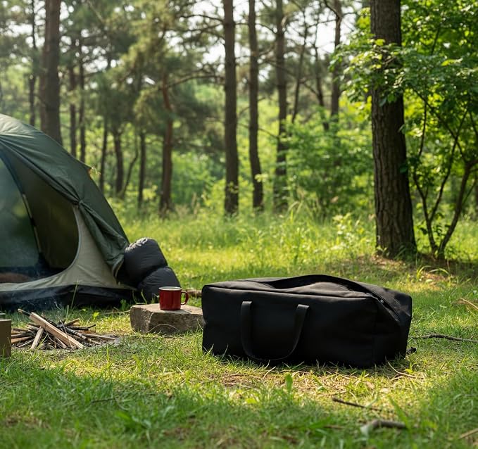 DoYiKe Extra Large Canvas Duffle Bag for Travel Heavy Duty Military Duffel | Tent Storage Gear Equipment Sports Camping Bag with Lockable Zipper Black Side Opening 270L - Image 7