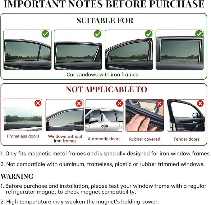 Car Window Shades & Windshield Sun Shade, Magnetic Car Sun Shade Set | 4 Side Window Shades + Windshield Umbrella with Bendable Handle, UV Blocking, Heat Insulation, for Car Camping SUV Truck Van - Image 9