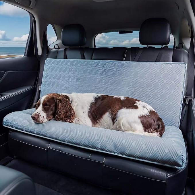 Premium Dog Cooling Car Seat Mat for Medium-to-Large Dogs, Breathable Dog Car Mat for Back Seat Travel, Cool-to-Touch Washable Pet Travel Lounge with Supportive Bolster - Image 7