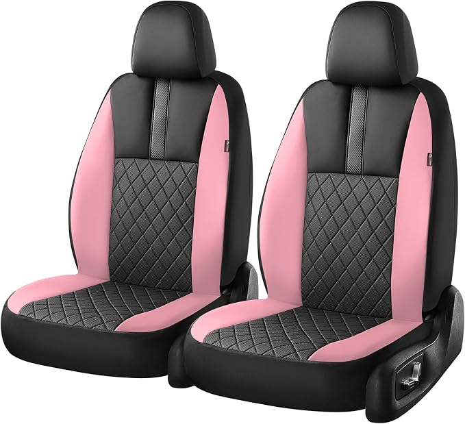 Coverado Car Seat Covers Front Pair, Automotive Leather Seat Covers for Car,Universal Fit Front Back Seat Cover, Non-Slip Waterproof Breathable Car Seat Protector - Image 7
