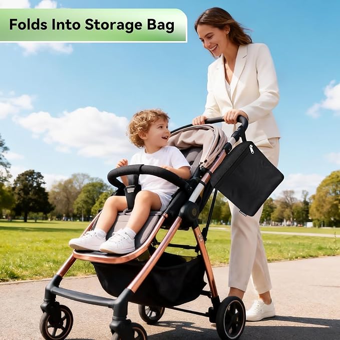 Large Stroller Bag for Airplane: 47"H x 24"W x 15"D Travel Stroller Cover | Stroller Travel Bag with Shoulder Handle, Baby Air Travel Essentials Fit Most Large Double Jogging Stroller Chicco Graco - Image 6