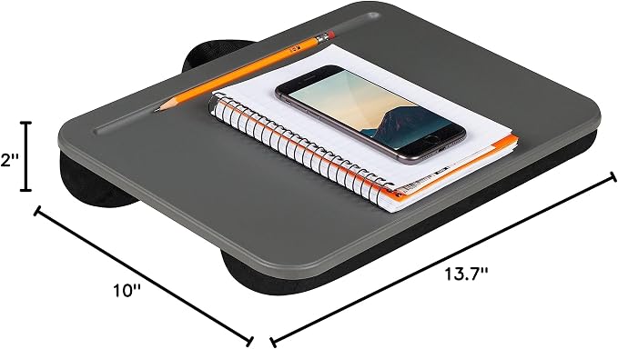 LAPGEAR Compact Lap Desk – Fits Up to 15″ Laptops – Charcoal-– Style No. 43105,(Pack of 12) - Image 8