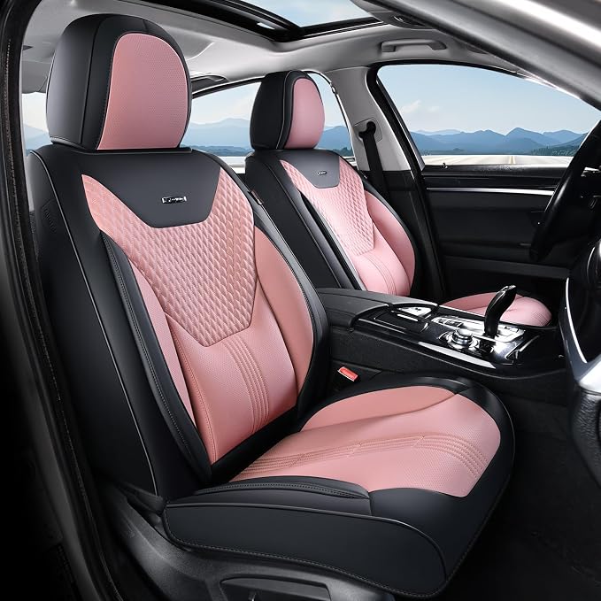 Coverado Car Seat Covers Full Set, Front Seat Covers with Lumbar Support and Back Seat Cover Waterproof Leather Automotive Seat Cover, Universal Car Interior Protectors Cushion for Most Cars - Image 8